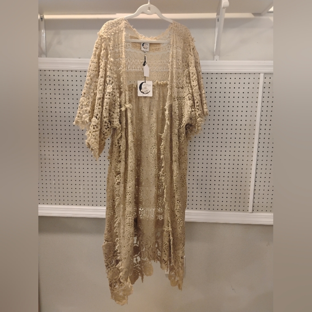 Jaded Gypsy Forever Timeless Crochet Kimono Duster OS NWT - Picture 6 of 15